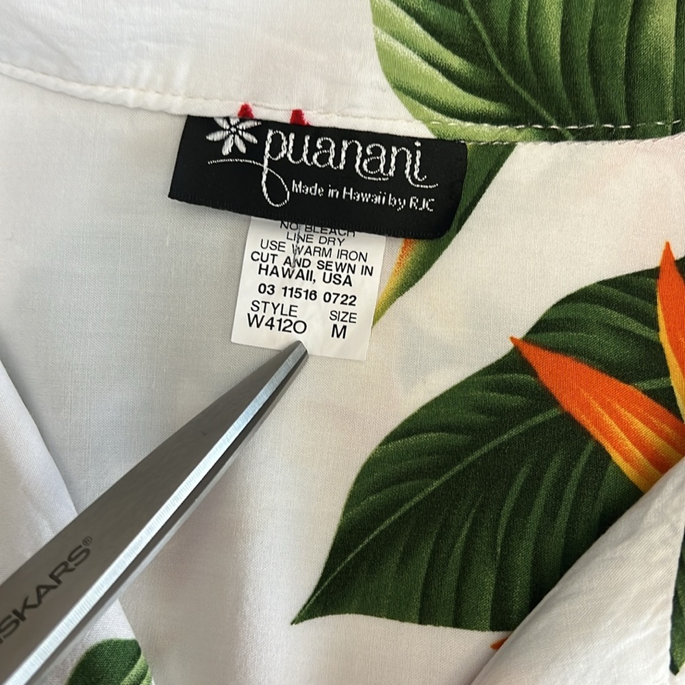 Puanani By RJC Women’s Birds Of Paradise Floral Hawaiian Shirt Medium - Picture 5 of 6